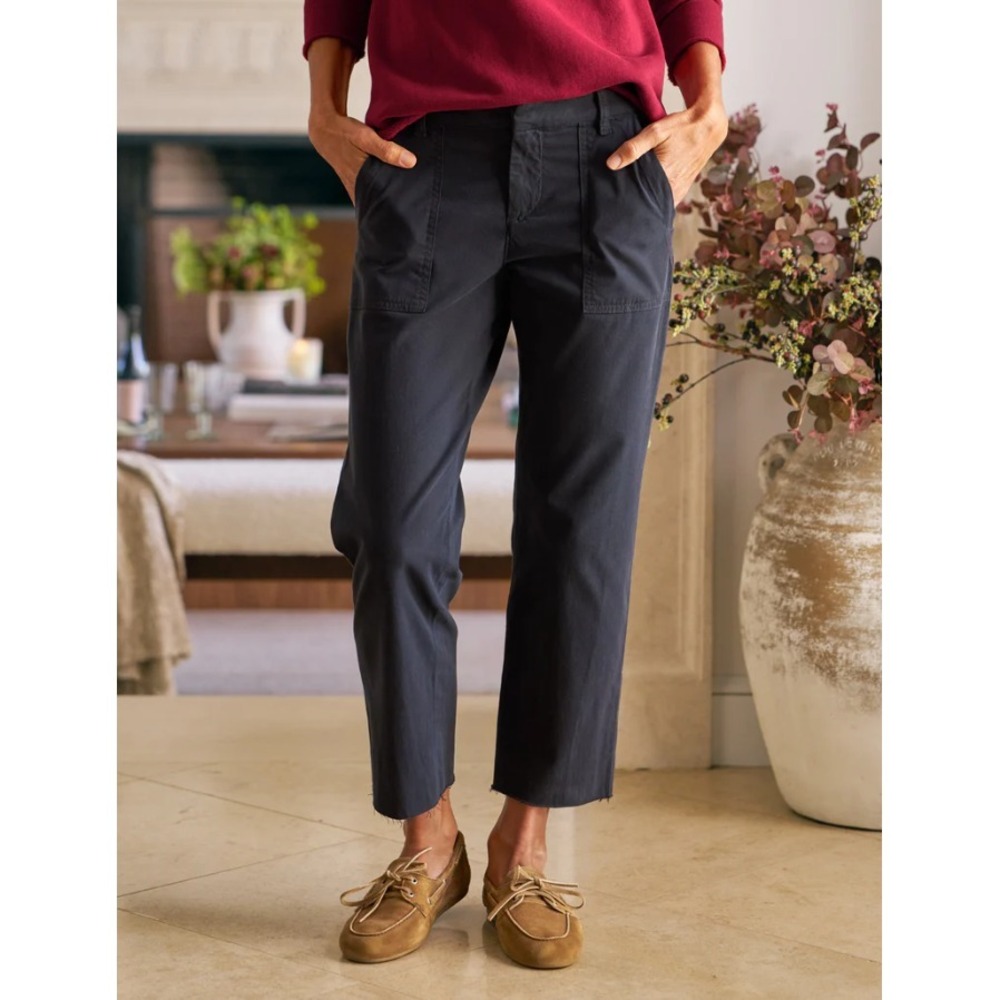 Frank & Eileen Blackrock Utility‎ Pant Italian Peached Twill Washed Black Size 8